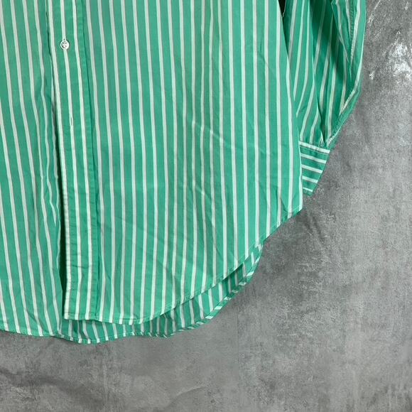 BROOKS BROTHERS Men's Green Striped Regular-Fit Button-Up Shirt SZ 16.5 - Picture 7 of 11